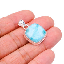 StarGems  Natural Larimar Handmade 925 Sterling Silver Pendant 1" F3451