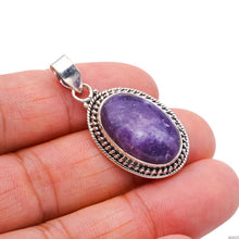 StarGems  Natural Purple Lepidolite Handmade 925 Sterling Silver Pendant 1.5" F4033