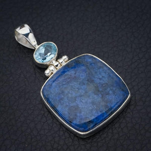 StarGems  Natural Sodalite Blue Topaz Handmade 925 Sterling Silver Pendant 1.75" F4980