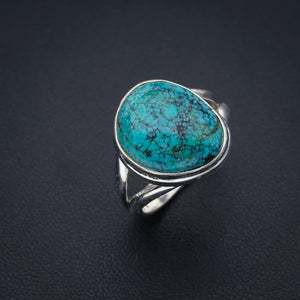 StarGems  Natural Turquoise Handmade 925 Sterling Silver Ring 7.25 F0472