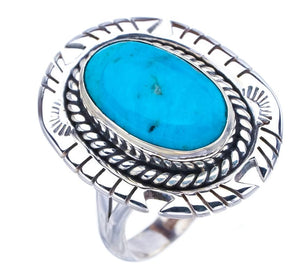 StarGems  Natural Turquoise Pigeon Handmade 925 Sterling Silver Ring 8.5 F2312