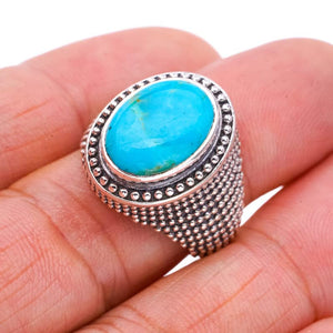 StarGems  Natural Turquoise Handmade 925 Sterling Silver Ring 7.5 F0490