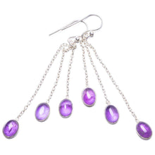 StarGems  Natural Amethyst Handmade Unique 925 Sterling Silver Earrings 2.75" Y3138