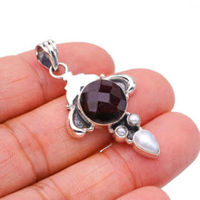 StarGems  Natural Smoky Quartz River Pearl Ox Handmade 925 Sterling Silver Pendant 1.75" F5187