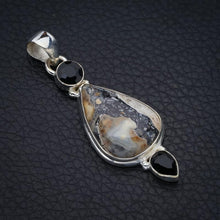 StarGems® Natural Jasper Black Onyx Handmade 925 Sterling Silver Pendant 2" F4273