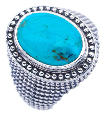 StarGems  Natural Turquoise Handmade 925 Sterling Silver Ring 7.25 F0313