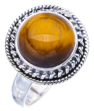 StarGems  Natural Tiger Eye Handmade 925 Sterling Silver Ring 8.5 F1101