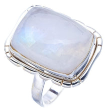 StarGems  Natural Moonstone Handmade 925 Sterling Silver Ring 7 F0762