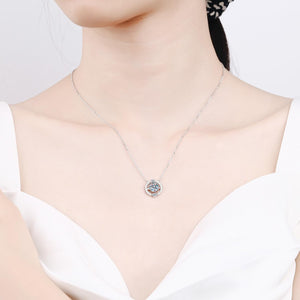 StarGems® Minimalist 1ct Moissanite 925 Silver Platinum Plated Necklace 40+5cm NX014