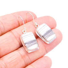 StarGems  Natural Zebra Calcite Handmade 925 Sterling Silver Earrings 1.5" F5537