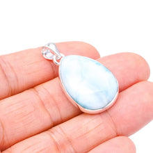 StarGems  Natural Larimar Handmade 925 Sterling Silver Pendant 1.5" F3410