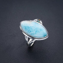 StarGems® Natural Larimar Handmade 925 Sterling Silver Ring 9 F0270