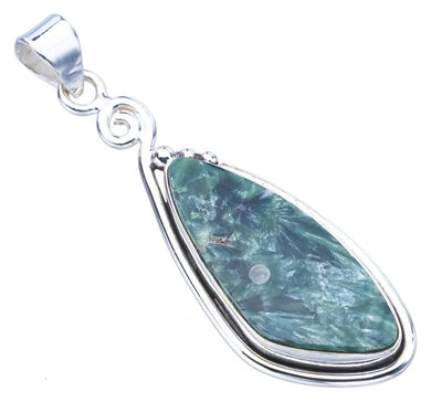 StarGems  Natural Seraphinite Handmade 925 Sterling Silver Pendant 2