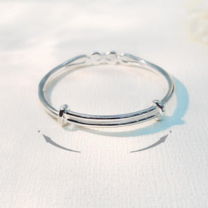 StarGems® Adjustable Bowknot Handmade 999 Sterling Silver Bangle Bracelet For Women Cb0177