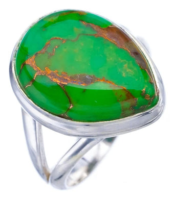 StarGems  Natural Copper Chalcedony Handmade 925 Sterling Silver Ring 6 F3165