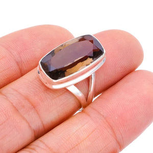 StarGems  Natural Smoky Quartz Handmade 925 Sterling Silver Ring 6.25 F1926