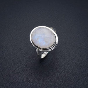 StarGems  Natural Moonstone Handmade 925 Sterling Silver Ring 5 F2704