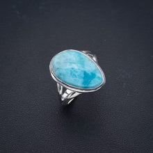 StarGems® Natural Larimar Handmade 925 Sterling Silver Ring 6.5 F0851