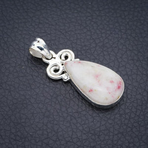 StarGems  Natural Rhodonite Handmade 925 Sterling Silver Pendant 1.5" F3789