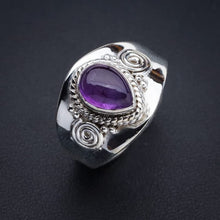 StarGems  Natural Amethyst Opening Handmade 925 Sterling Silver Ring 9.5 E9287