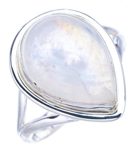 StarGems  Natural Moonstone Handmade 925 Sterling Silver Ring 6 F2761