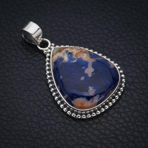 StarGems® Natural Sodalite Handmade 925 Sterling Silver Pendant 1.5" F4449