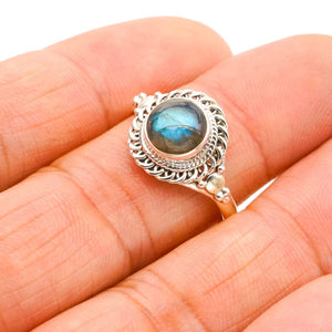 StarGems® Natural Labradorite Handmade 925 Sterling Silver Ring 8.5 F0198