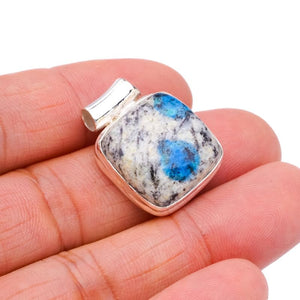 StarGems® Natural K2 Azurite Handmade 925 Sterling Silver Pendant 1" F3894