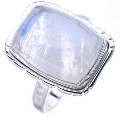 StarGems  Natural Moonstone Handmade 925 Sterling Silver Ring 8.75 F0610