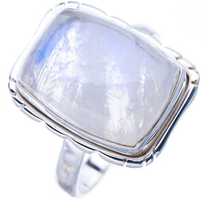 StarGems  Natural Moonstone Handmade 925 Sterling Silver Ring 8.75 F0610