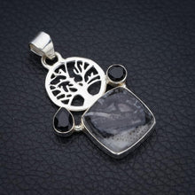 StarGems® Natural Pinolith Jasper Black Onyx Tree Handmade 925 Sterling Silver Pendant 1.75" F4535