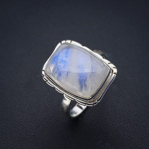 StarGems  Natural Moonstone Handmade 925 Sterling Silver Ring 8.75 F0610