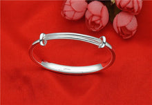 StarGems® Adjustable Simplism Handmade 999 Sterling Silver Bangle Bracelet For Women Cb0222
