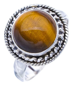 StarGems  Natural Tiger Eye Handmade 925 Sterling Silver Ring 8.5 F1107