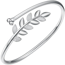 StarGems  Opening Olive Branch Handmade 990 Sterling Silver Bangle Bracelet For Women Cb0271