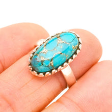 StarGems  Natural Copper Turquoise Handmade 925 Sterling Silver Ring 6.75 E9400