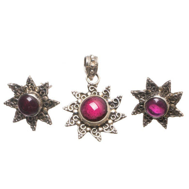 StarGems® Natural Amethyst Vintage 925 Sterling Silver Jewelry Set, Earrings Stud:3/4