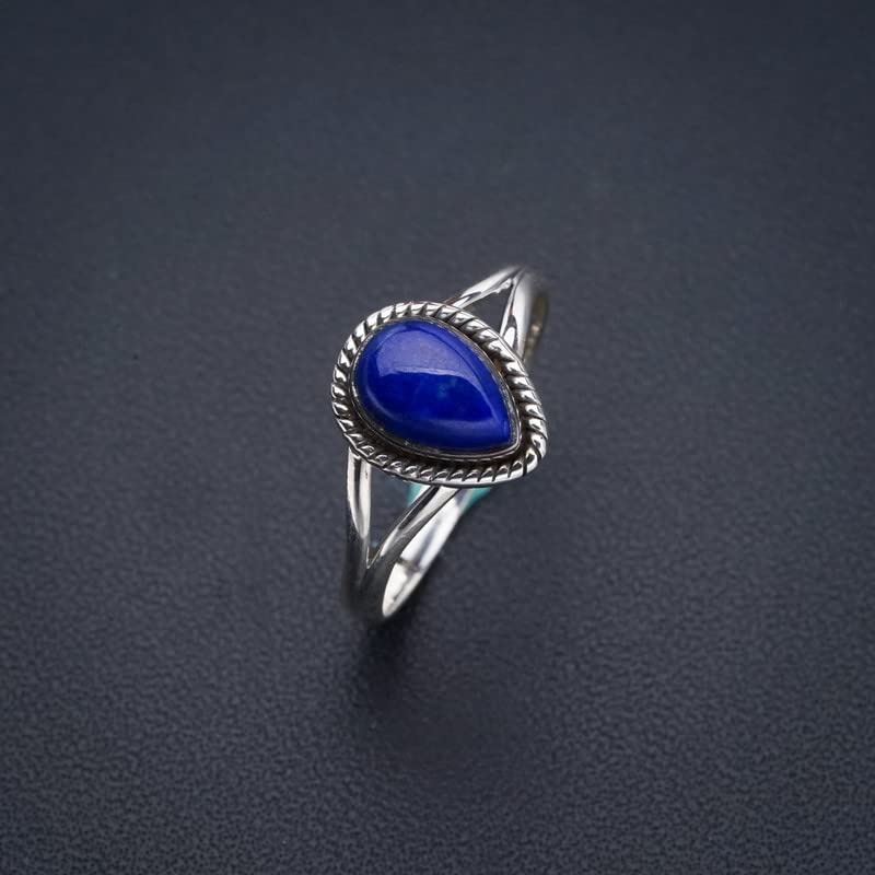 StarGems  Natural Lapis Lazuli Handmade 925 Sterling Silver Ring 8.75 F0013