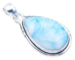 StarGems  Natural Larimar Handmade 925 Sterling Silver Pendant 1.5" F3472