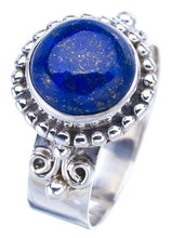 StarGems® Natural Lapis Lazuli Handmade 925 Sterling Silver Ring 8 F2021