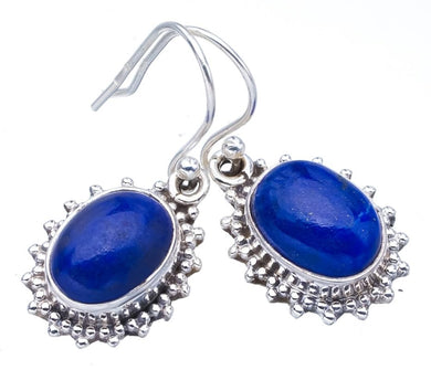 StarGems® Natural Lapis Lazuli Handmade 925 Sterling Silver Earrings 1.25