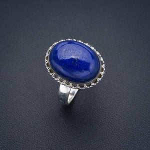 StarGems  Natural Lapis Lazuli Handmade 925 Sterling Silver Ring 8 F0049