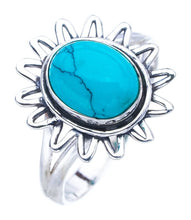 StarGems® Natural Turquoise Handmade 925 Sterling Silver Ring 9 F0464