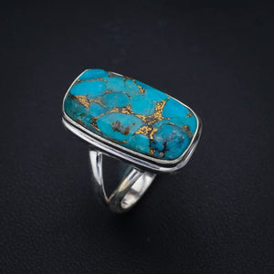 StarGems® Natural Copper Turquoise Handmade 925 Sterling Silver Ring 6.75 F2231