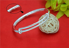 StarGems  Adjustable Carved Hundreds of Fu Handmade 999 Sterling Silver Bangle Bracelet For Women Cb0238