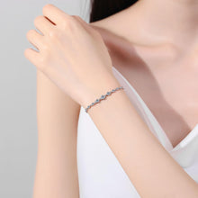 StarGems® Link-Chain 0.87cttw Moissanite 925 Sterling Silver Platinum Plated Adjustable Bracelet For Women 16+5cm  BX021