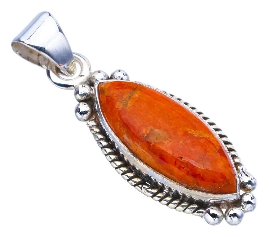 StarGems  Natural Calcite Handmade 925 Sterling Silver Pendant 1.5