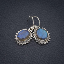 StarGems  Natural Labradorite Handmade 925 Sterling Silver Earrings 1.25" F5779