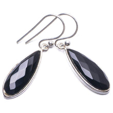 StarGems  Natural Black Onyx Handmade Unique 925 Sterling Silver Earrings 1.25" Y3377