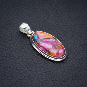 StarGems  Natural Copper Chalcedony Handmade 925 Sterling Silver Pendant 1.5" F3736